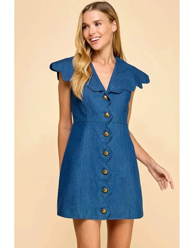 Dainty Scallop Mini Dress