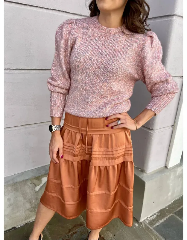 Pleat Midi Skirt