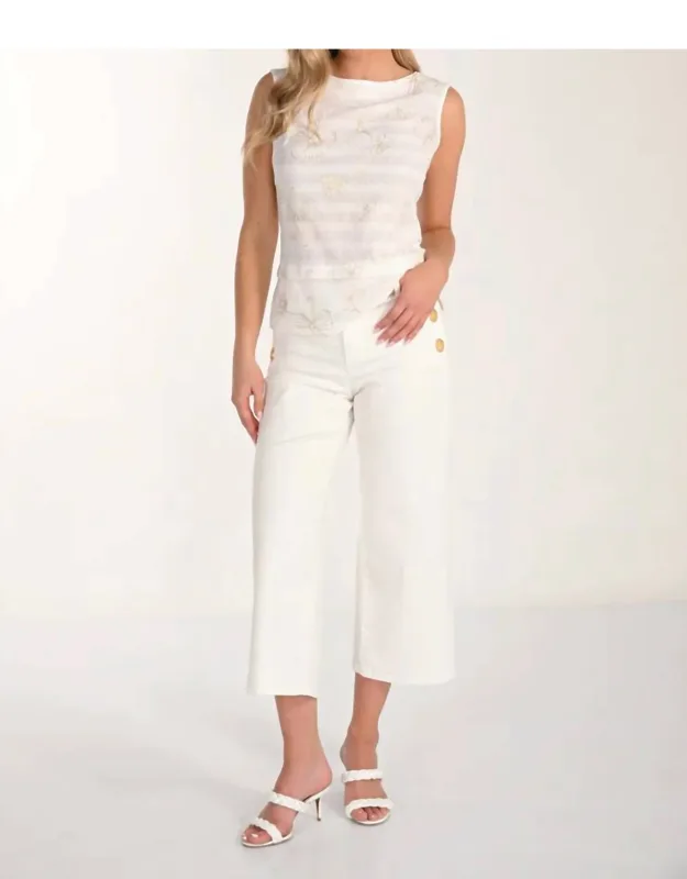Wide Leg Cropped Trousers