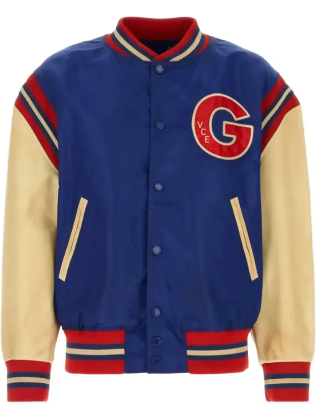 Nylon Varsity Bomber Jacket