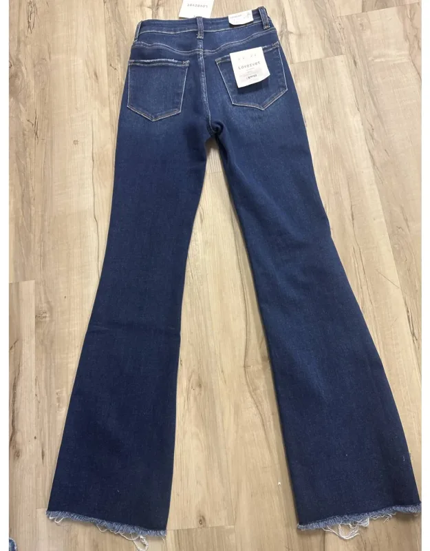 Lovervet High Rise Raw Hem Boot Cut Jeans