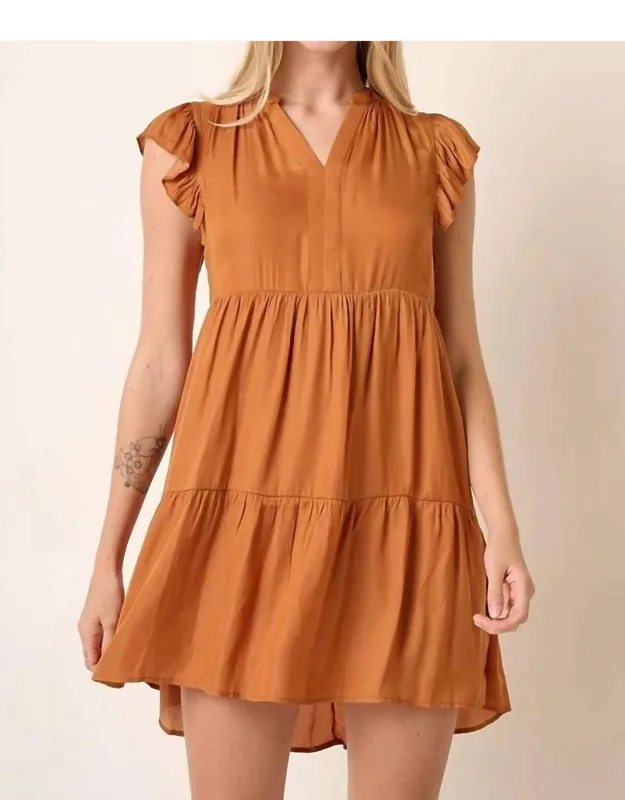 Satin Tier Detail Mini Dress