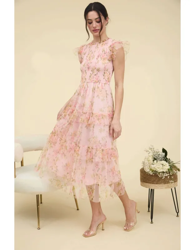 Floral Smocked Tiered Maxi Dress