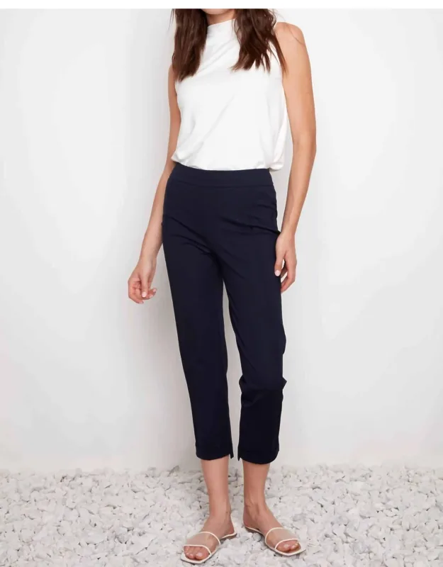 Compression Slim Cropped Front-cuff Pants