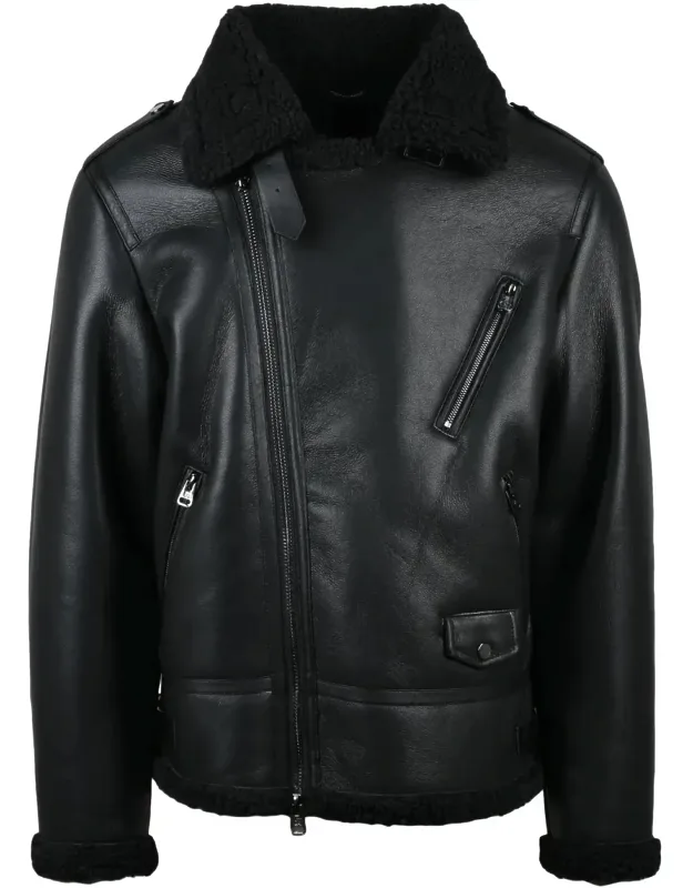 Eco Biker Jacket With Plush Lining And Zippered Pockets