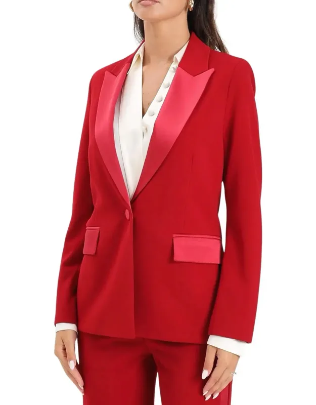 Polyester-blend Satin Blazer