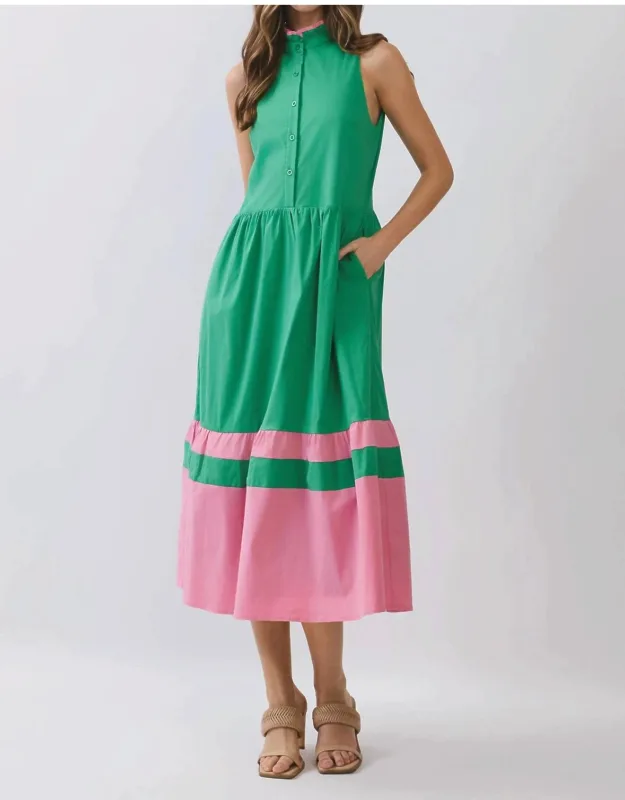 Color Block Midi Dress