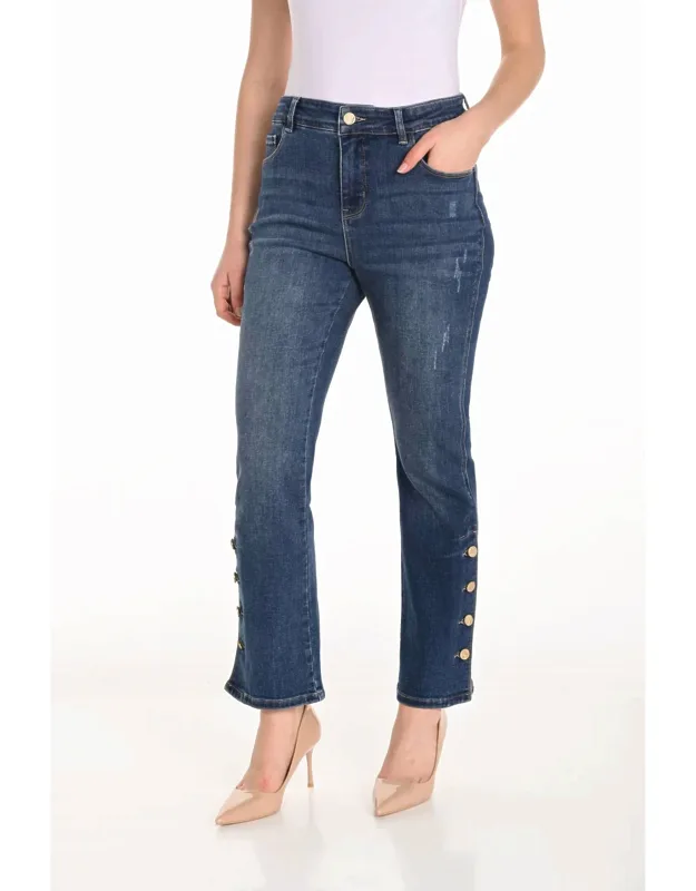 Braxton Button Detail High Waisted Jeans