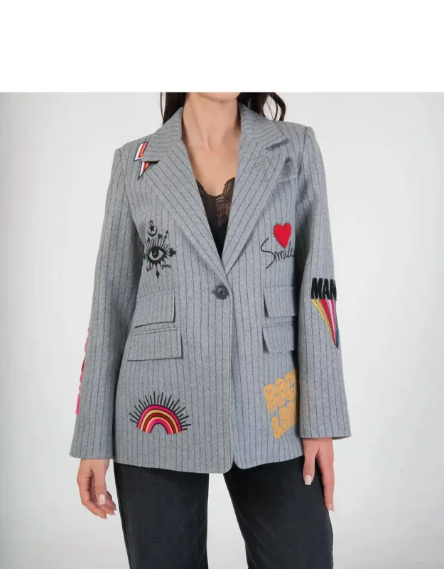 Embroidered Blazer