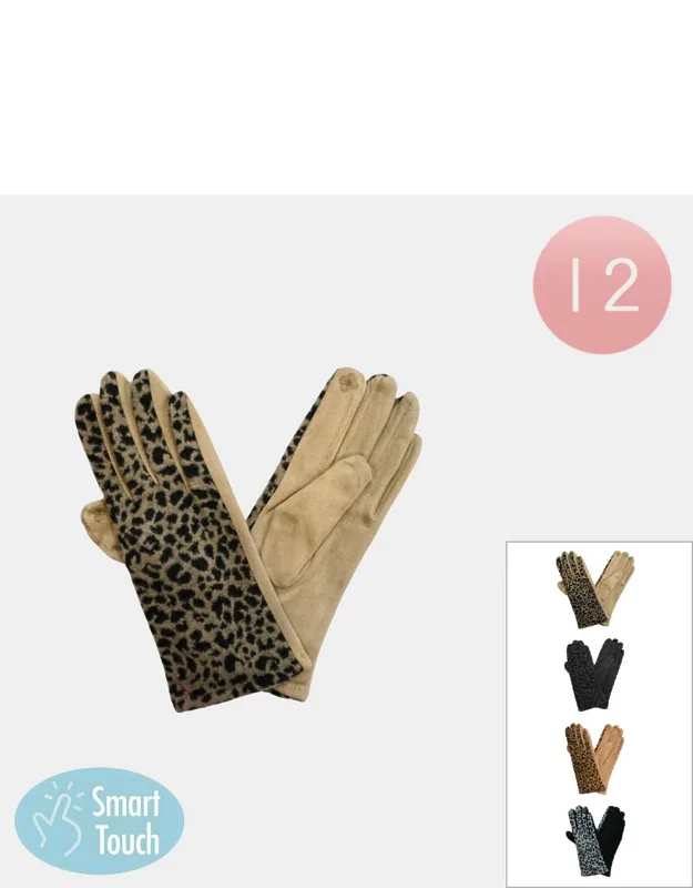 Leopard Pattern Smart Touch Winter Gloves