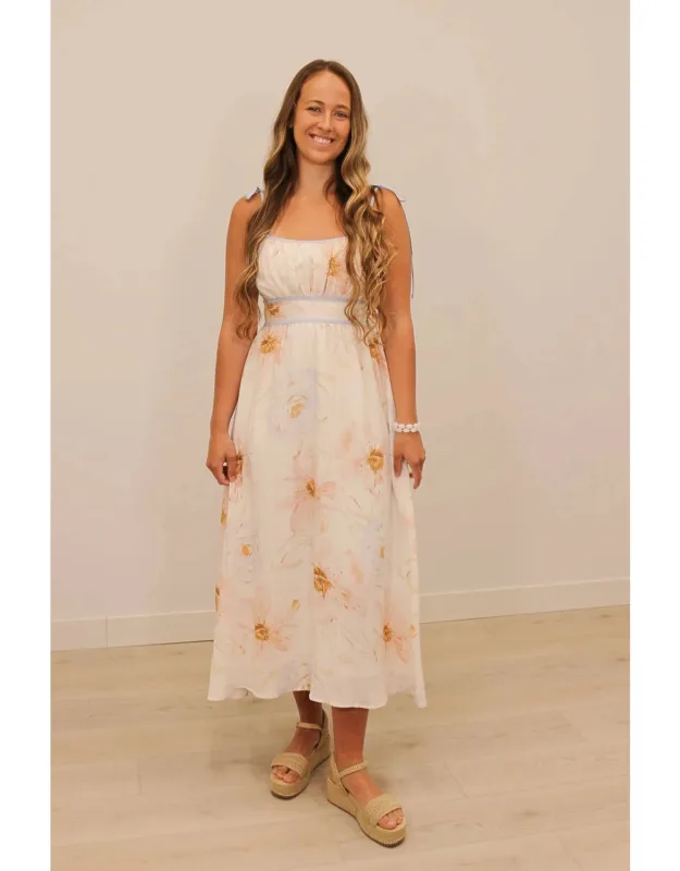 Sleeveless Trim Midi Dress