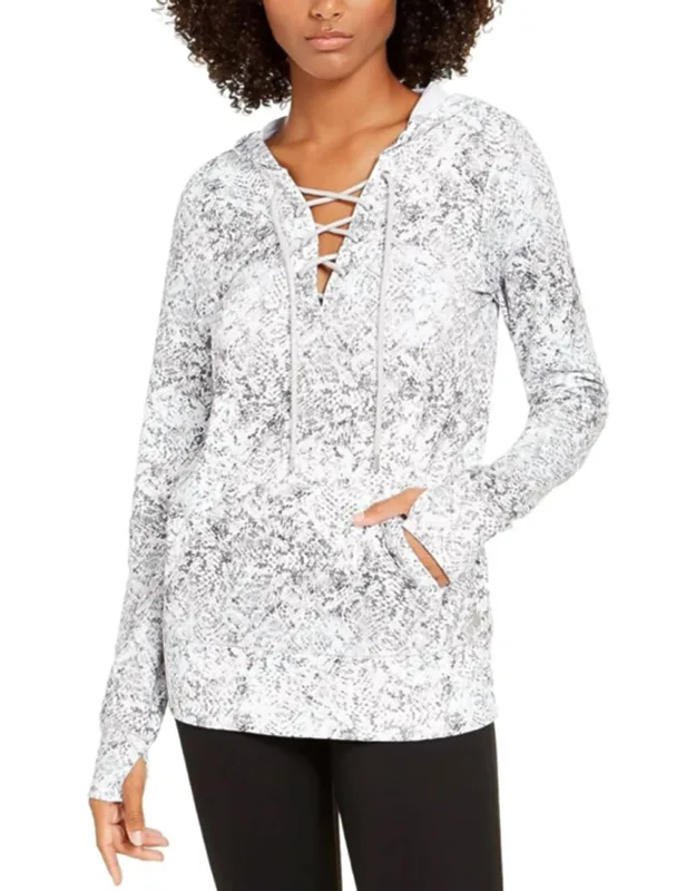 Snake Print Lace Up Hoodie