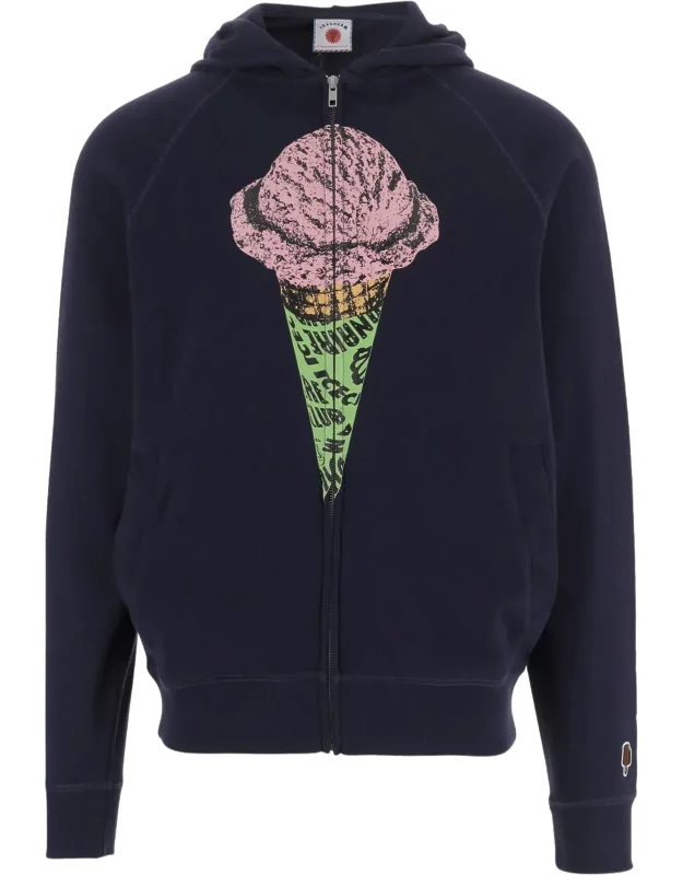 Cotton Zip Logo Hoodie