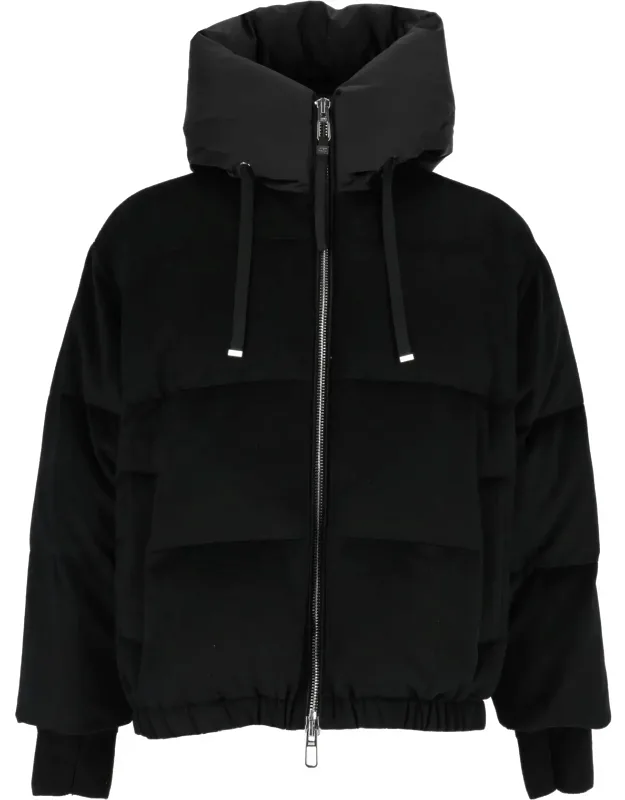 Quilted Puffer Jacket With High Collar And Cropped Silhouette