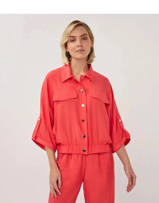 Short Sleeve Slub Jacket