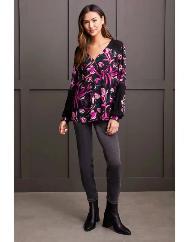 Embroidered Button-up Blouse