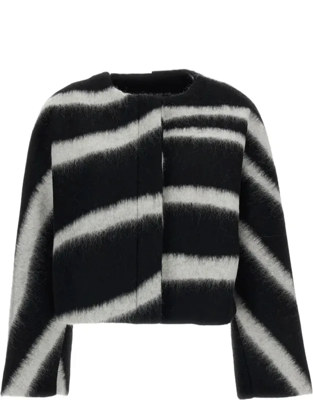 Striped Cropped Boxy Jacket