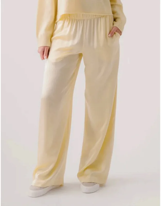 Lower Rise Silk Pull On Pants