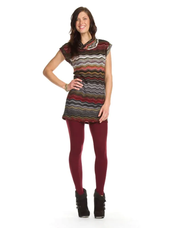 Chevron Stripe Cowl Neck Tank Dress