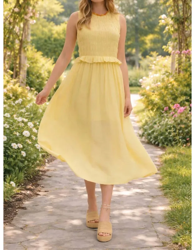 Smocked Waist Midi Dress