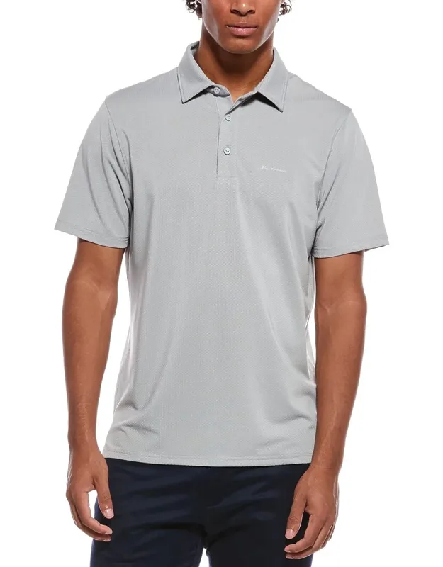 Dobby Jacquard Tech Pique Sport Fit Polo Shirt