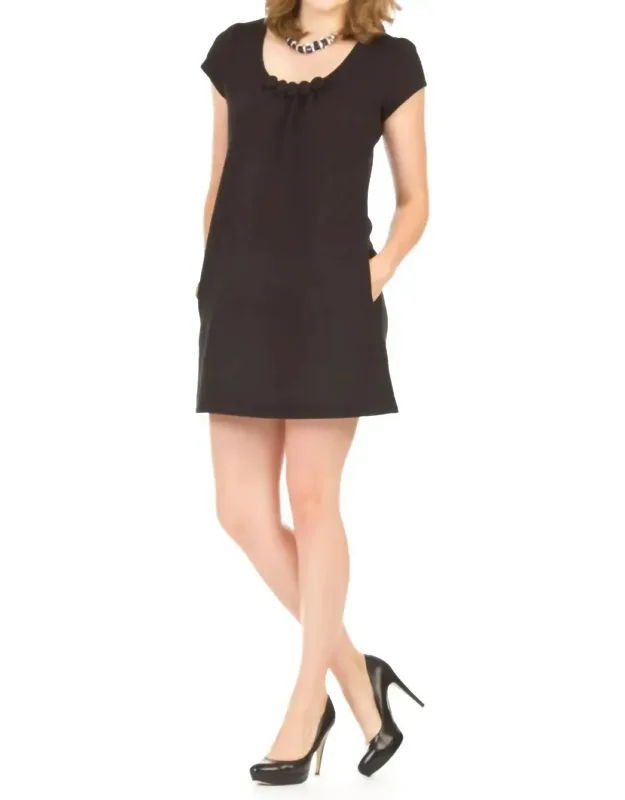 Cap Sleeve Dress With Pockets