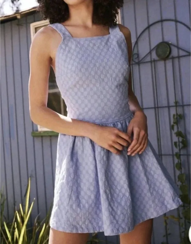Volume Jacquard Criss Cross Back Mini Dress