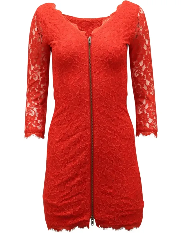 Front-zipped Mini Dress