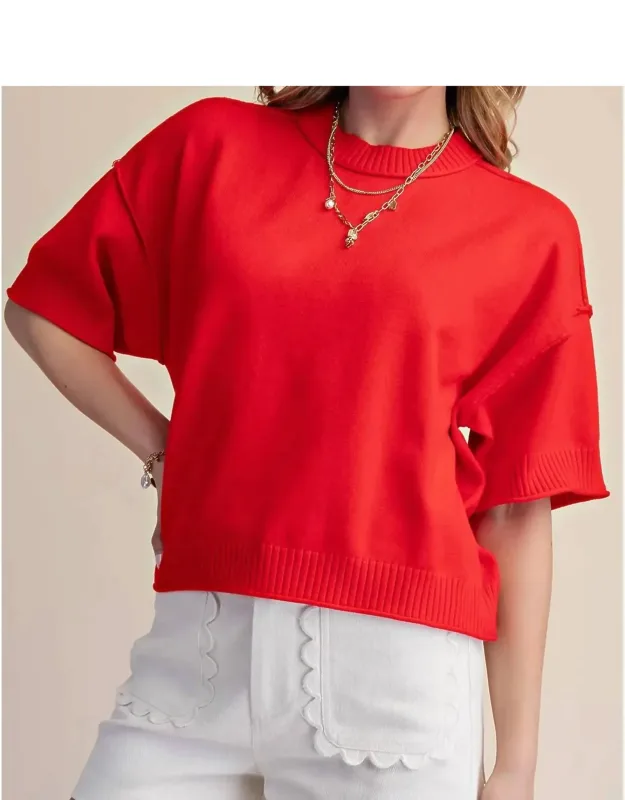 Short Sleeve Crew Sweater