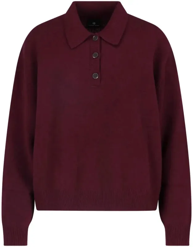 Cashmere Polo Sweater With Classic Collar