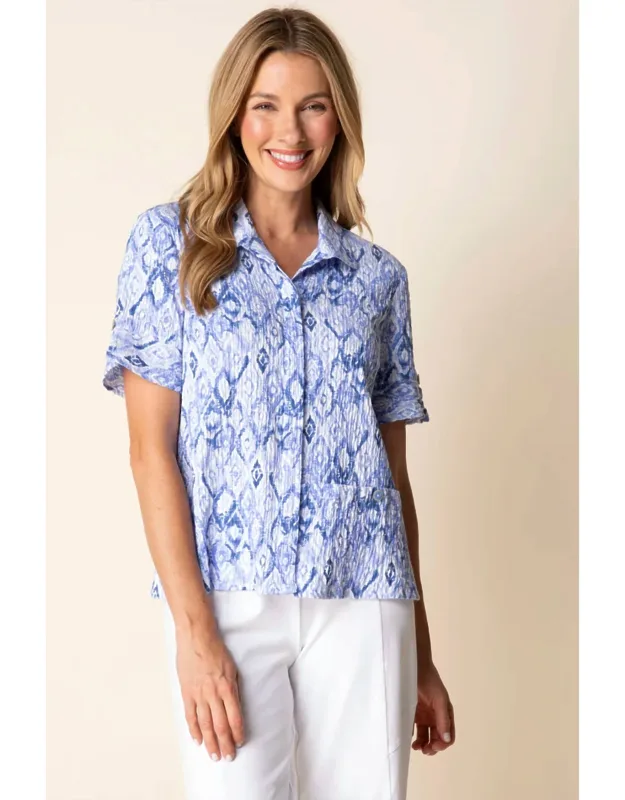 Painted Diamonds Laid Back Button Down Shirt