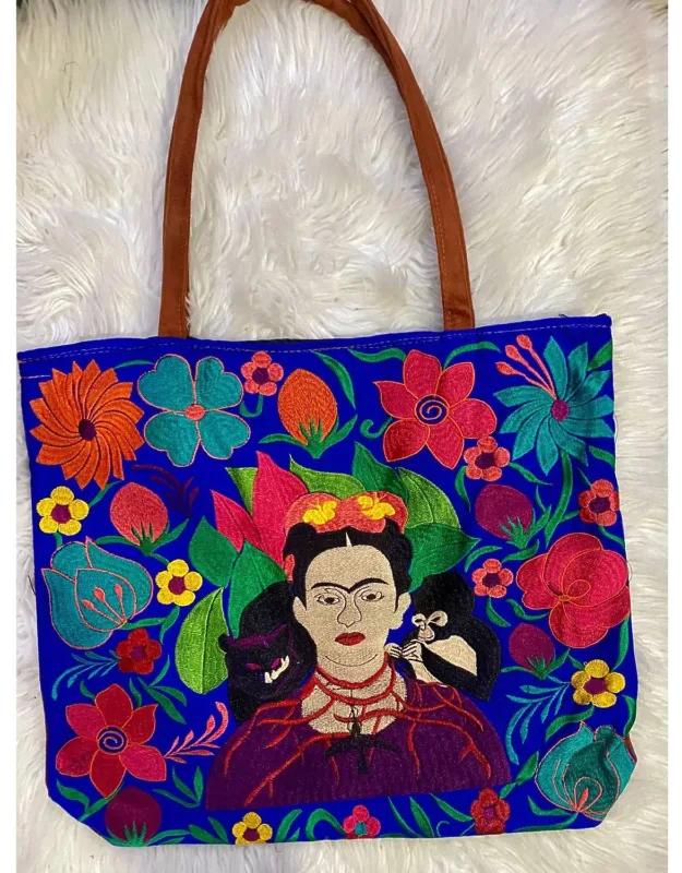 Frida Embroidered Tote Bag
