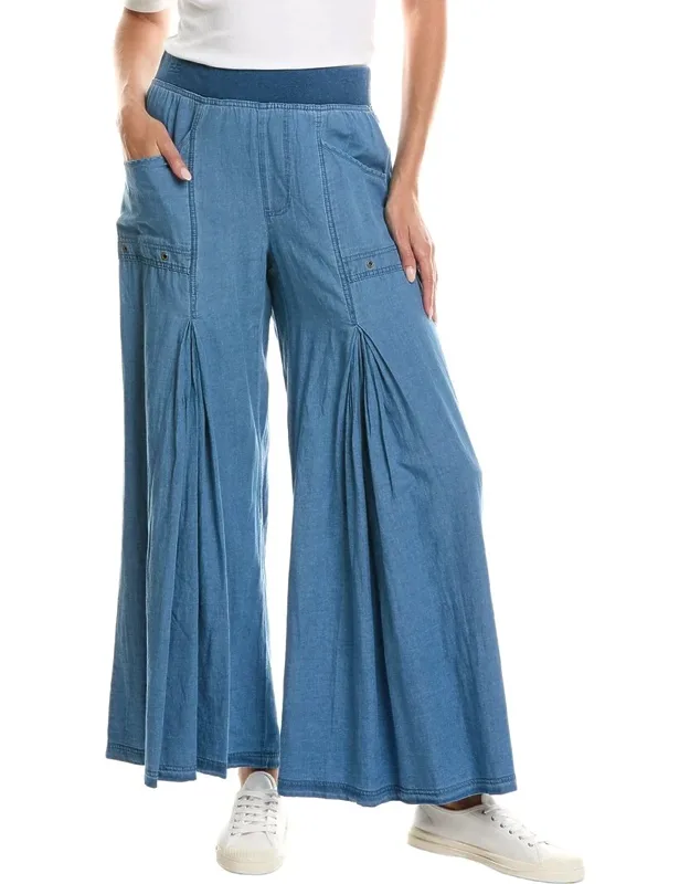 Linen-blend Wide Leg Pants