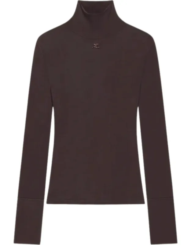 Fitted Long-sleeve High Neck T-shirt