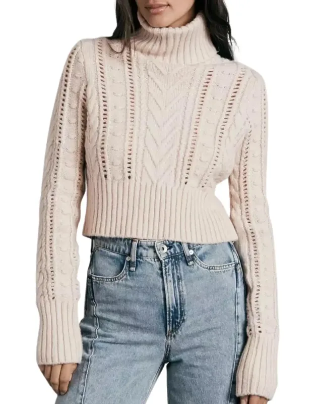 Wool Cable Turtleneck Sweater