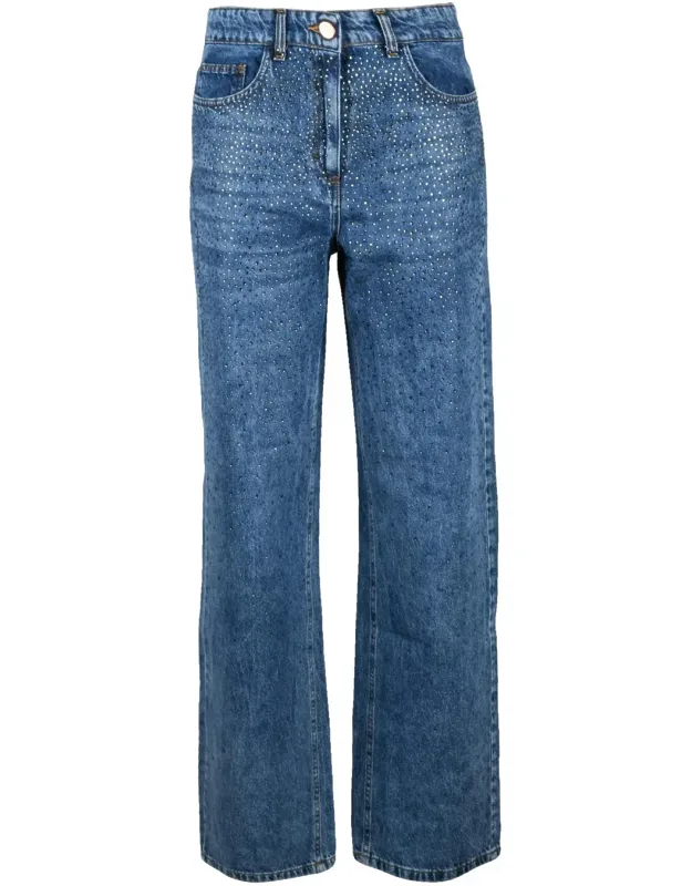 Cotton-blend Wide-leg Jeans