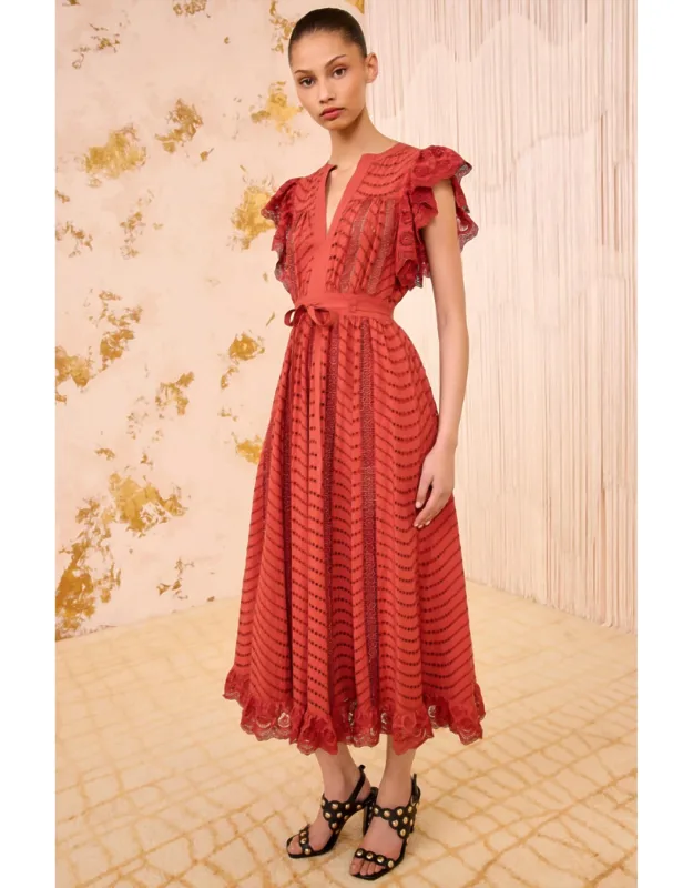 Flutter Sleeve Midi Dress