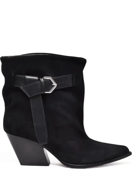 Suede Pointed Ankle Boots