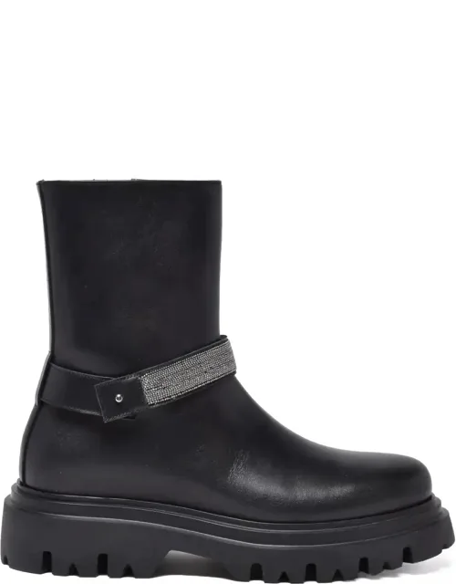Leather Biker Boots