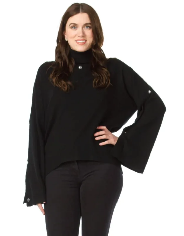 Turtleneck Sweater With Split Sleeves