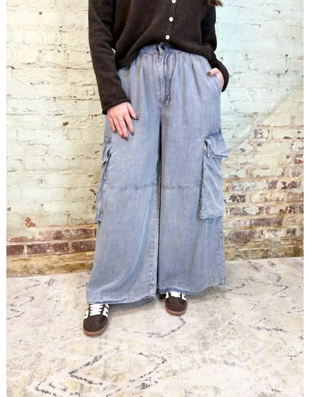 Chambray Cargo Pants