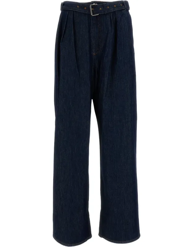 Wide Leg Jeans With Coordinated Belt