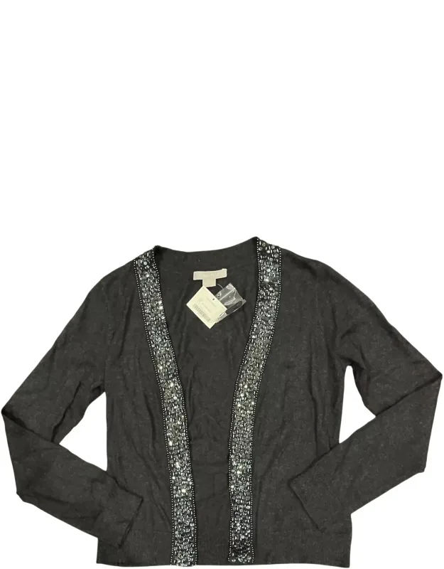 Beaded Trim Cashmere Cardigan