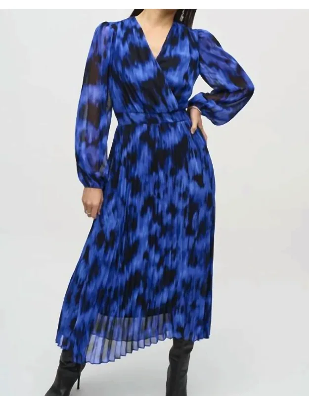 Chiffon Abstract Print Midi Dress