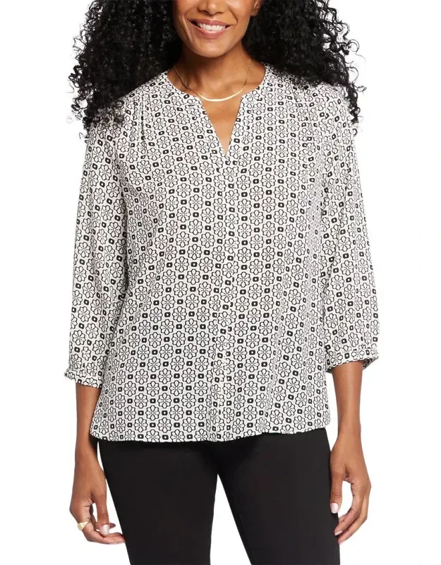 Pintuck Blouse - Figure-flattering Fits, 100% Recycled Polyester