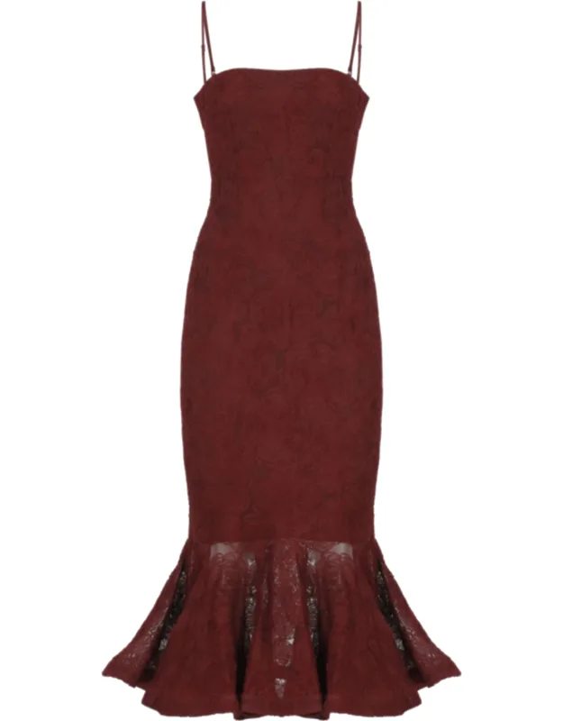 Mermaid Dress With Fabric Flower Embellishments