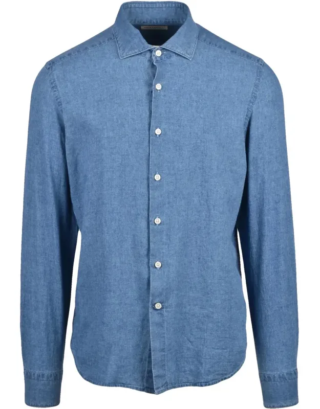 Linen-blend Denim Shirt