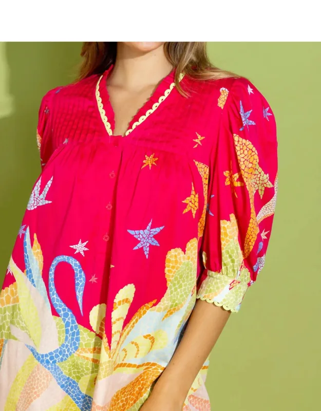 Lori Mini Dress - Breezy Shift With Voluminous Sleeves