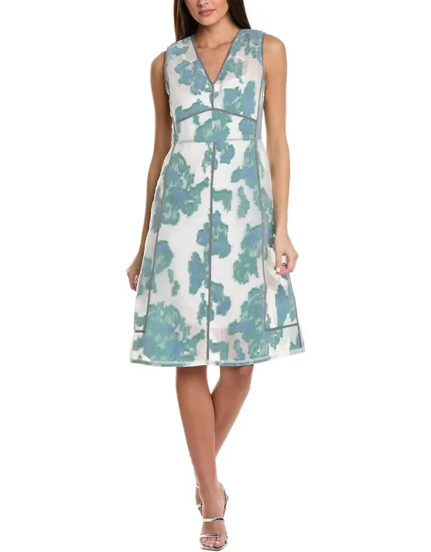 Abstract Daisy Fil Coupe Silk-blend Midi Dress
