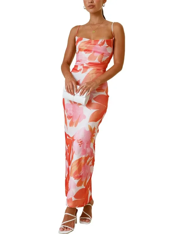 Sleeveless Print Maxi Dress